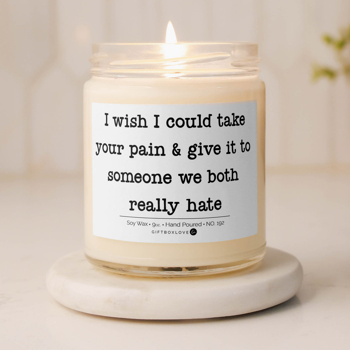 Wish I Could Take Your Pain -Vanilla Soy Wax Candle - 9oz