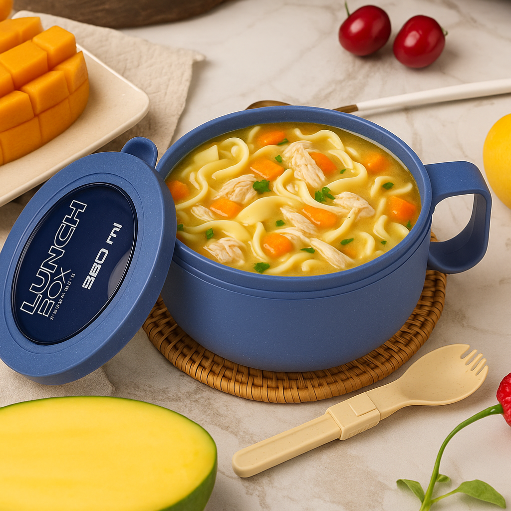 Unbreakable Microwave Soup Mug With Lid & Handle