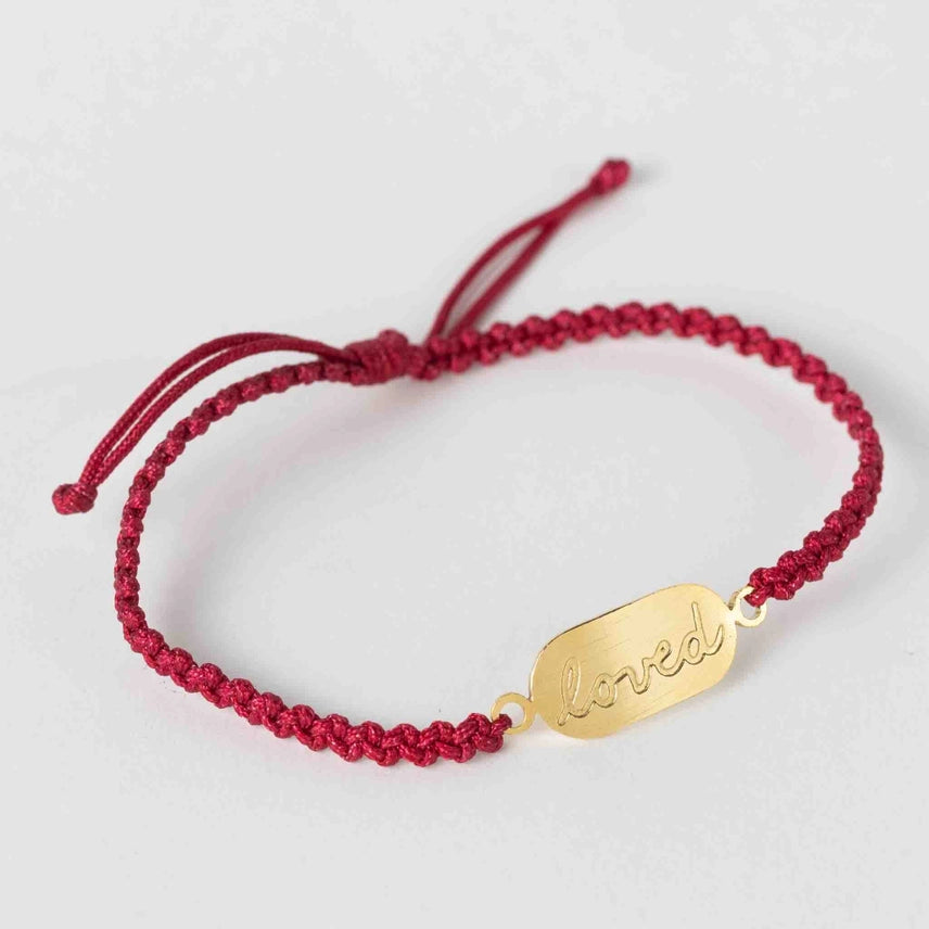 Love Engraved Adjustable Bracelet