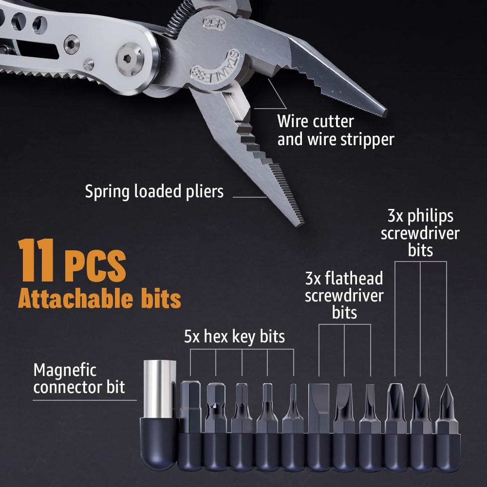 Multitool Bit Stainless Steel Multitool with Bit Set - giftboxloveco