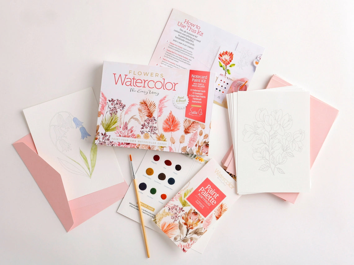 Flower Watercolor Notecard Paint Kit