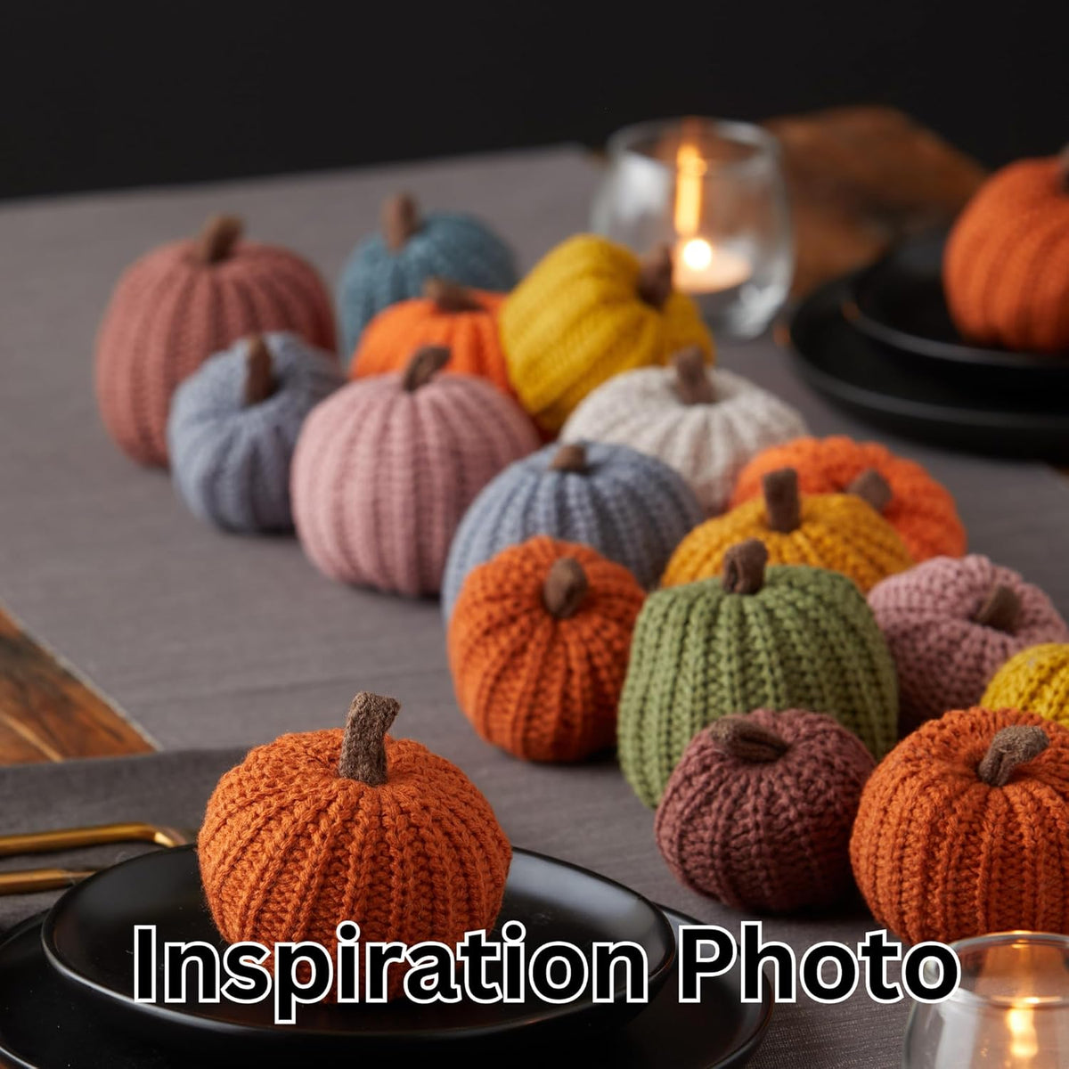 Mini Knit Pumpkins – Set of 5 Fall Decor