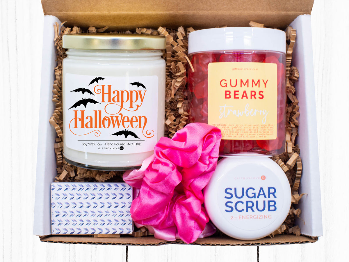 Happy Halloween Candle and Candy Gift Box