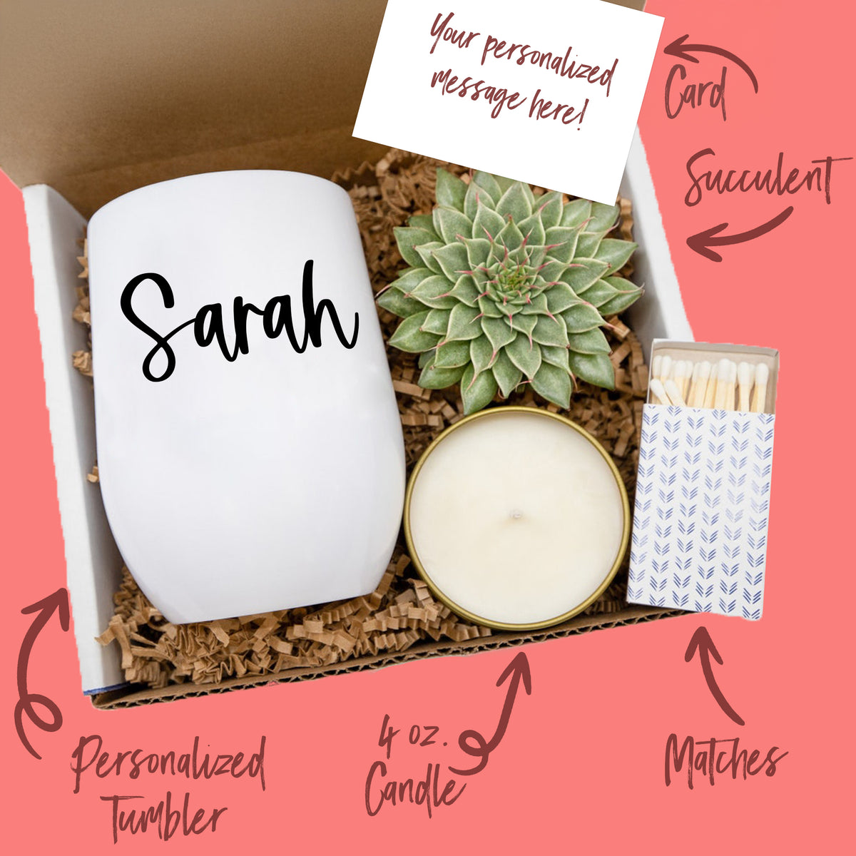 succulent gift message Fourth of July Succulent Gift Box with USA Tumbler