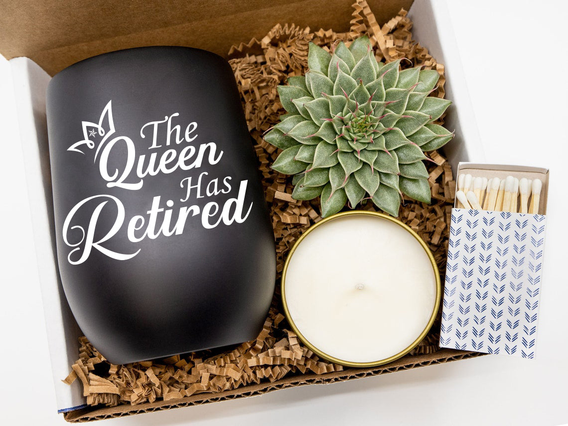 Queen Has Retired Personalized Tumbler Gift Box