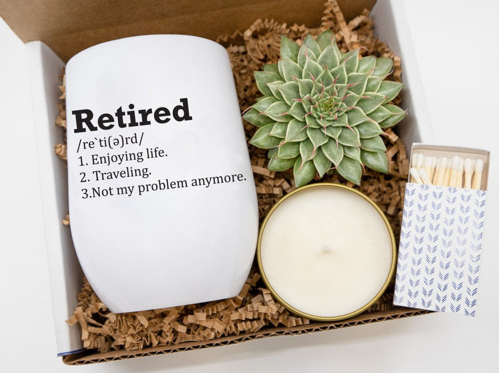 Retired Defintion Personalized Tumbler Gift Box