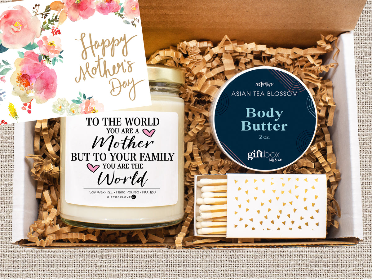To the World, You are a Mother. But to your Family, You are the World Candle &amp; Card Gift Box