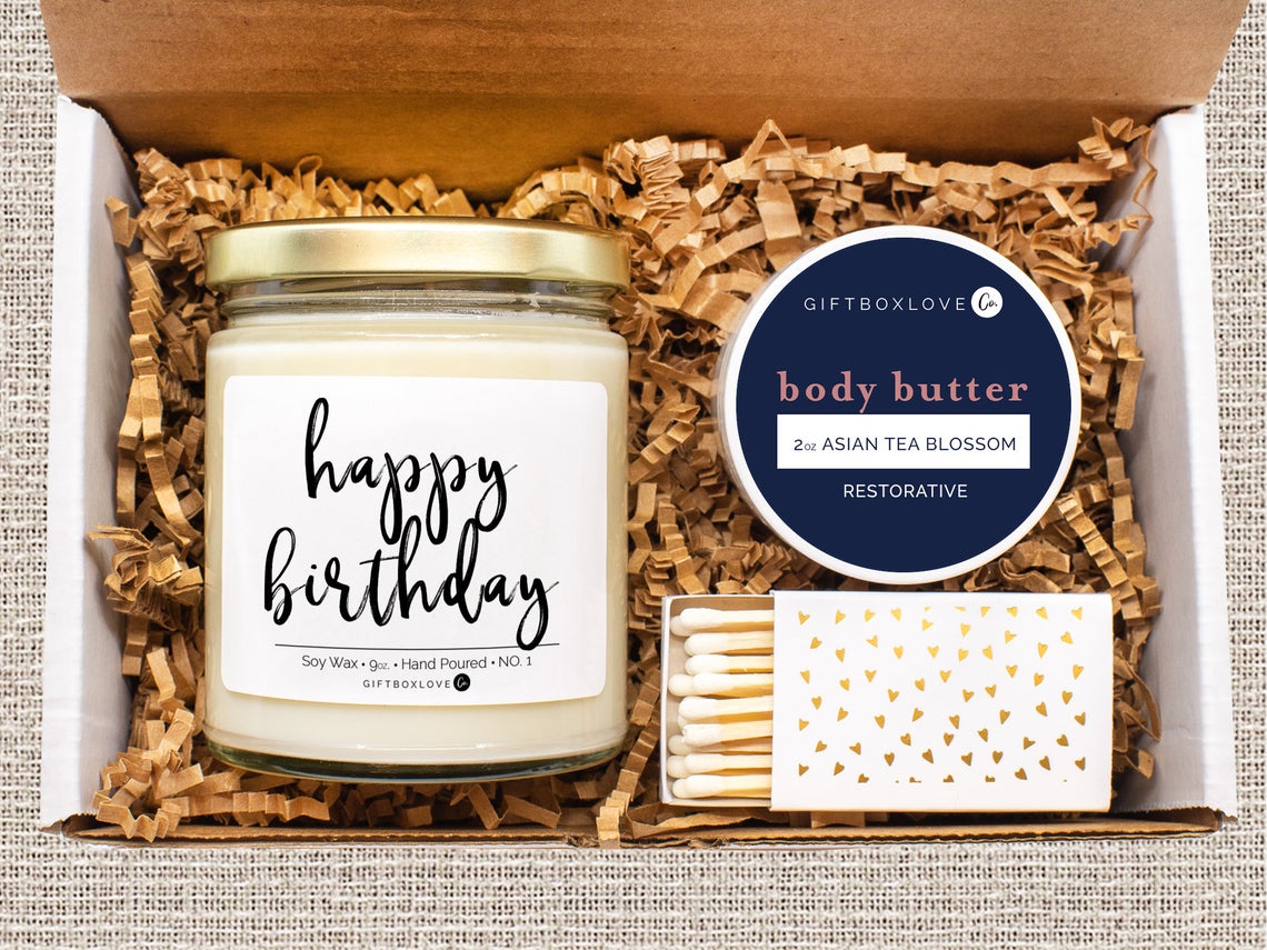 Happy Birthday Message Candle Gift Box