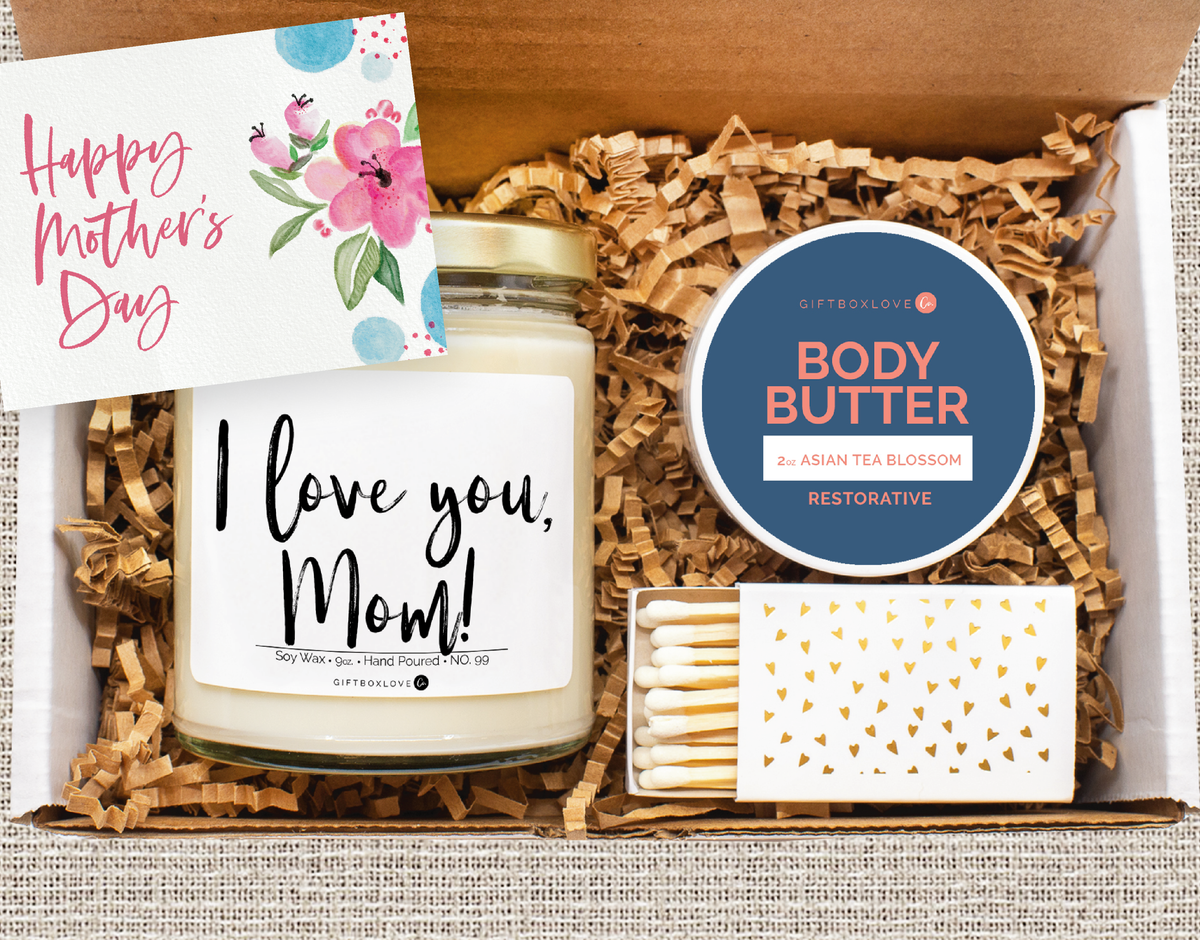 I love You, Mom Mother&#39;s Day Candle &amp; Card Gift Box