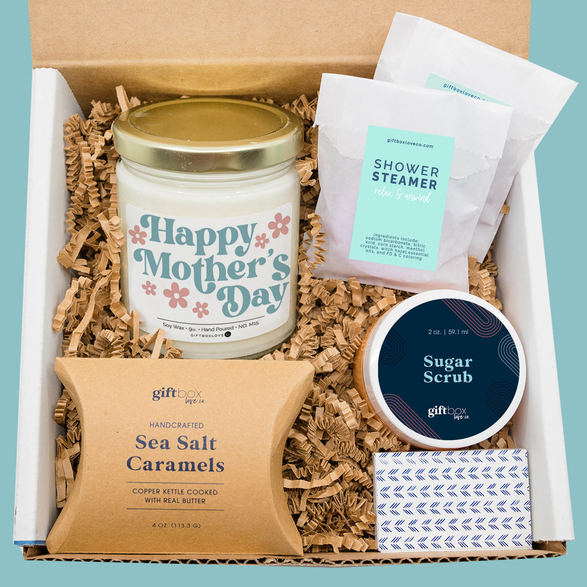Floral Happy Mother's Day Candle Gift Box with Caramels