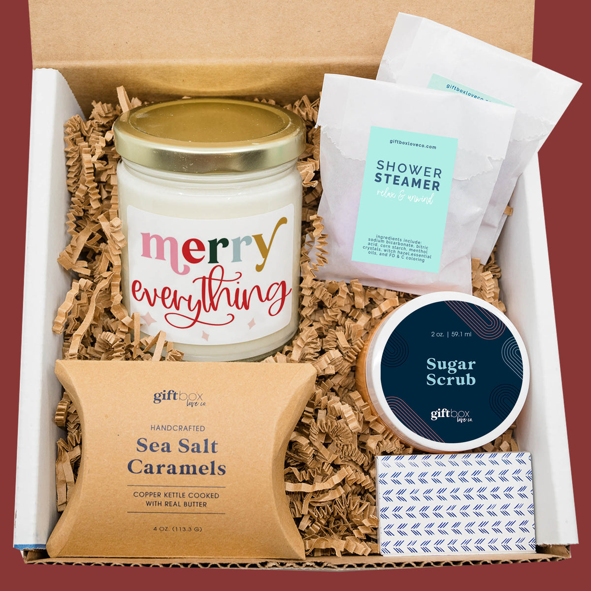 Merry Everything Candle Gift Box with Caramels