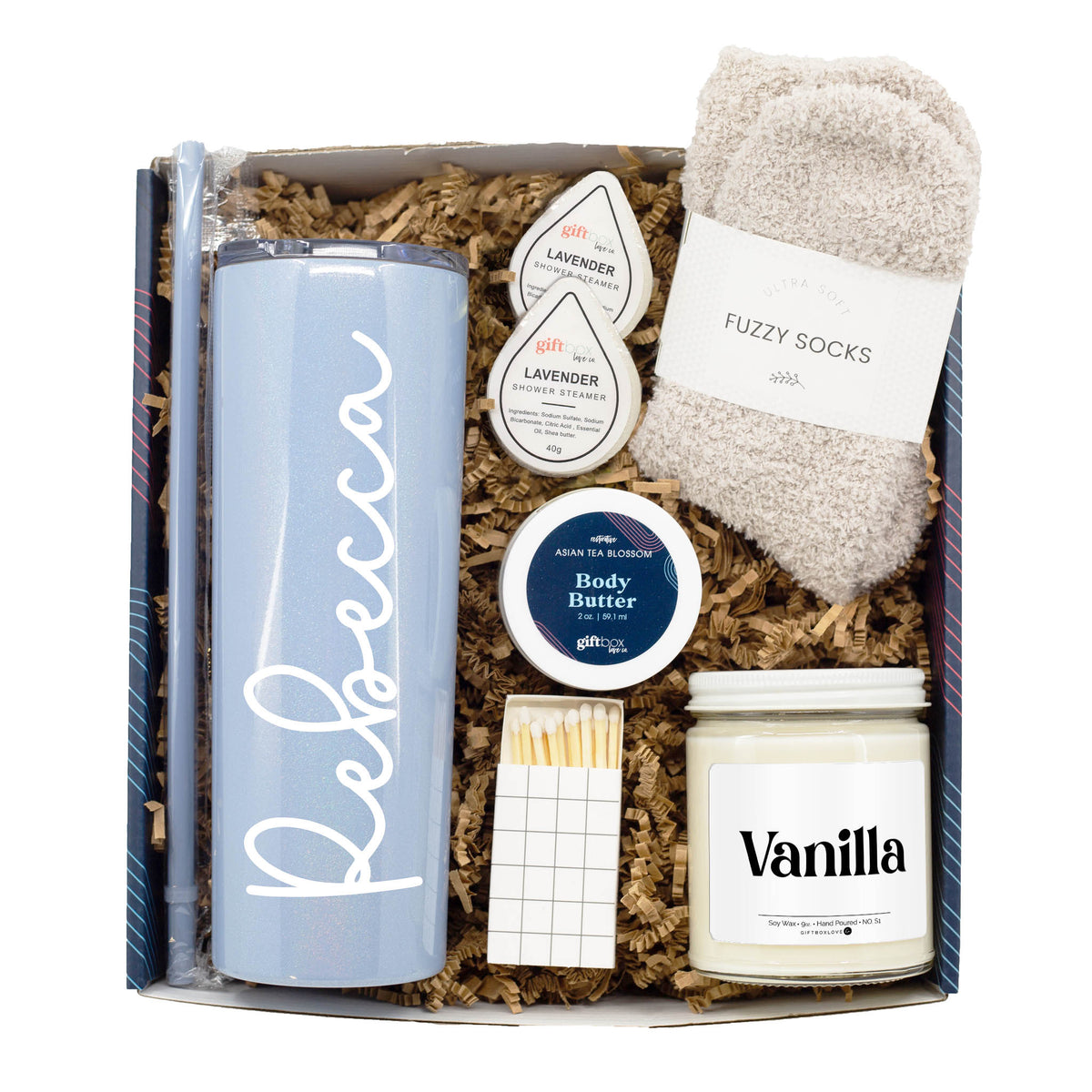 Personalized Tumbler and Candle Spa Gift Box