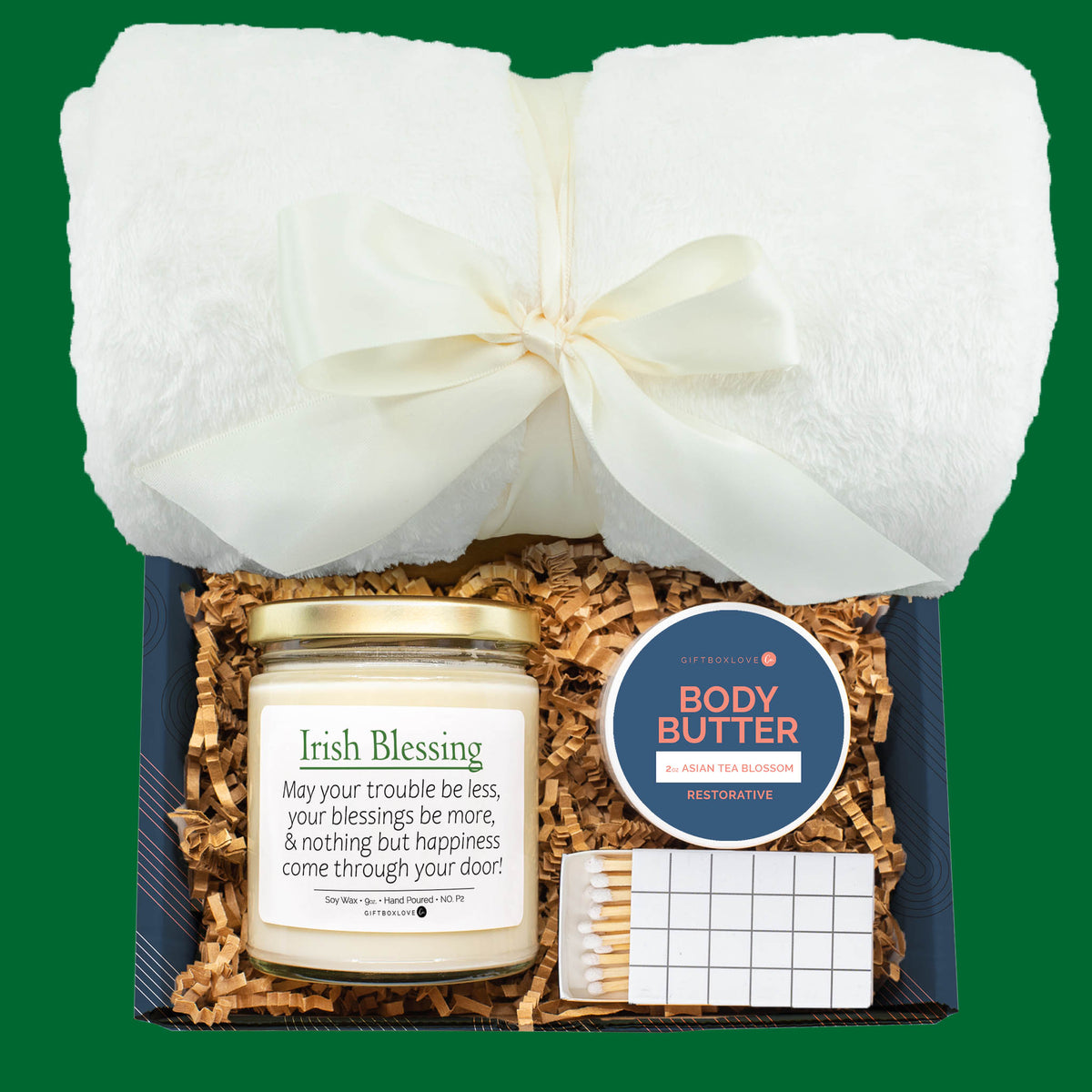 St. Patricks Day 'Irish Blessing' Candle Gift Box