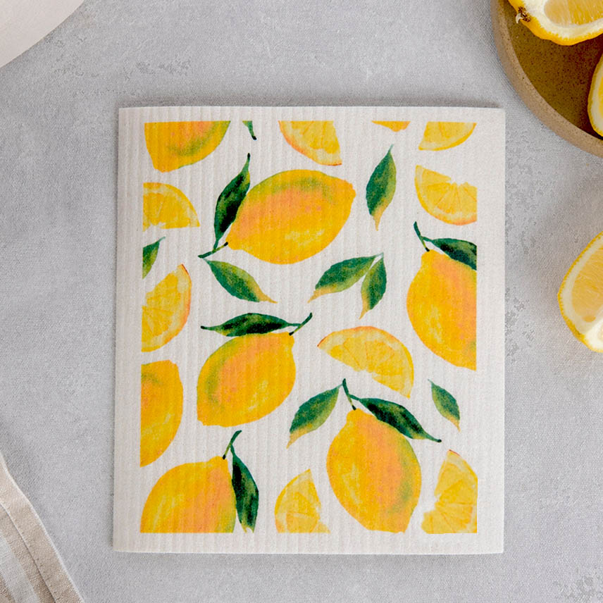Lemon Swedish Dish Towel – Eco-Friendly Kitchen Cloth