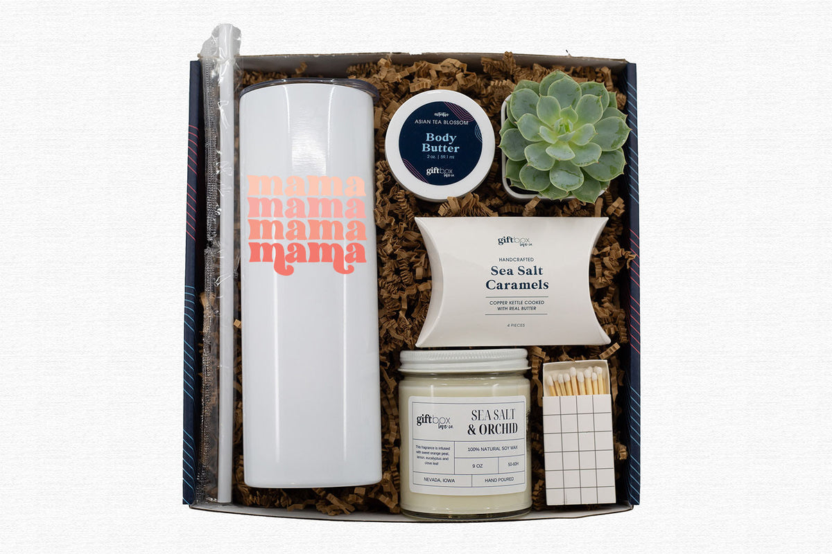 Mama Tumbler with Succulent Gift Box