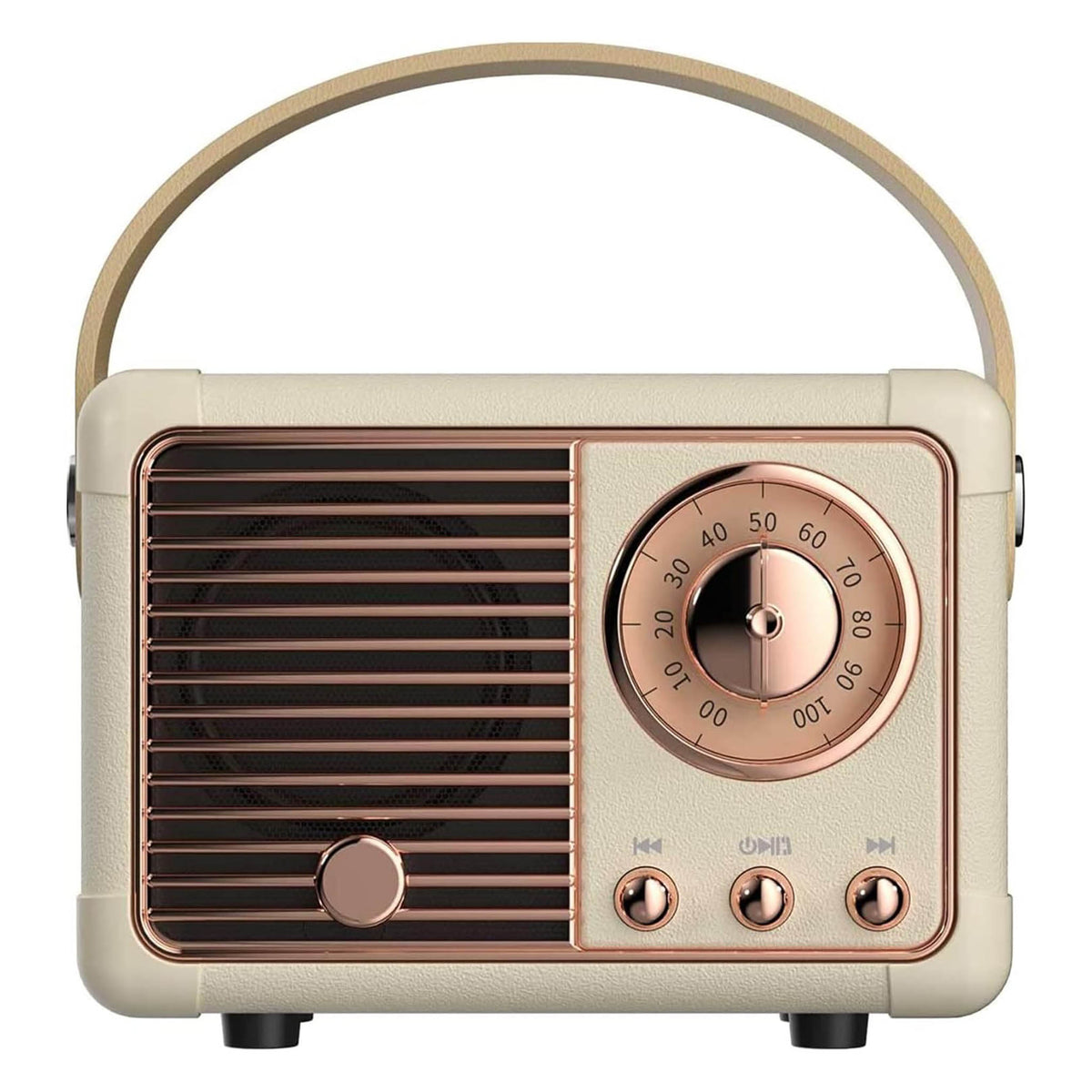 Retro Portable Bluetooth Speaker – Beige Vintage Mini Speaker