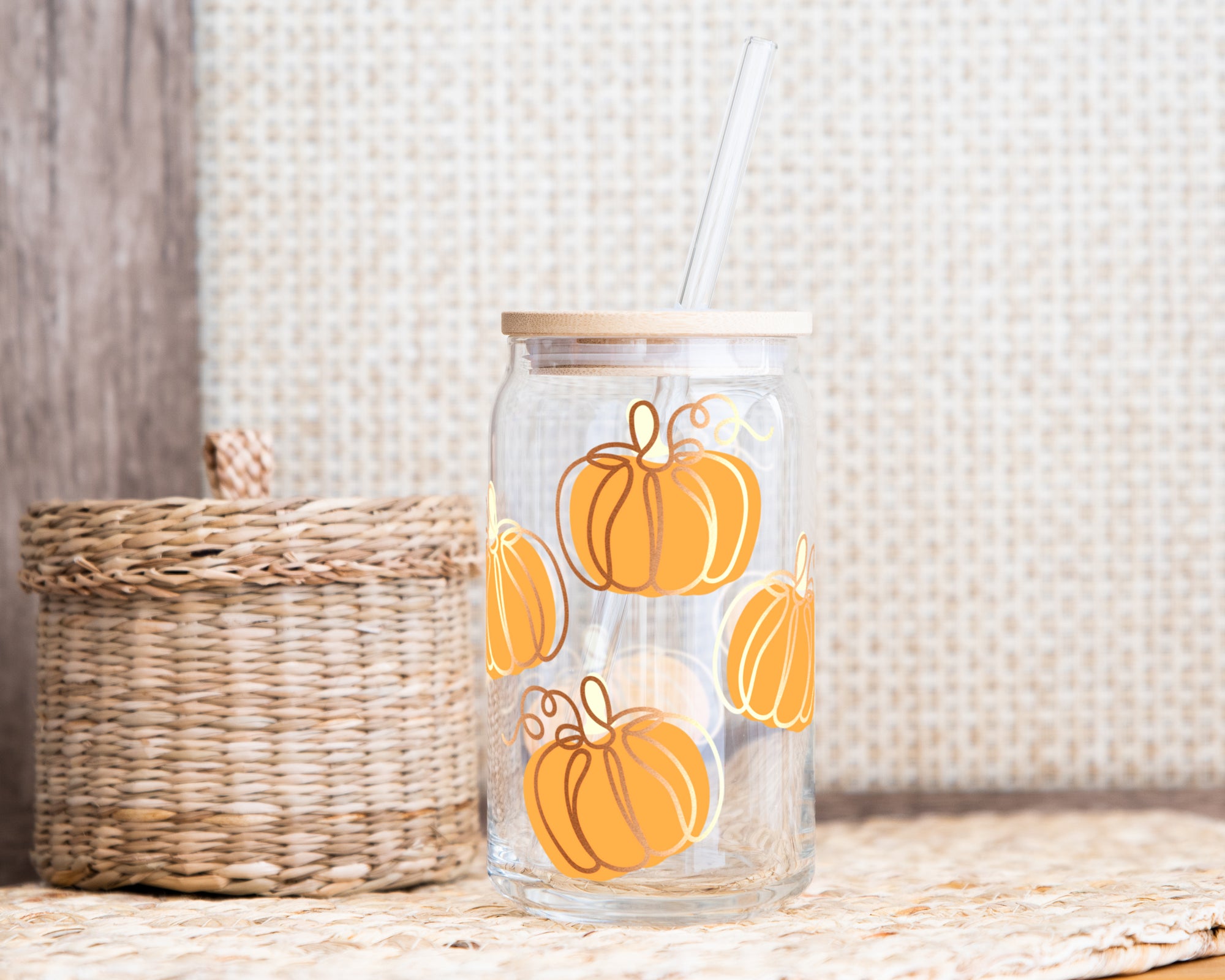 Libbey Glass with Pumpkin Design