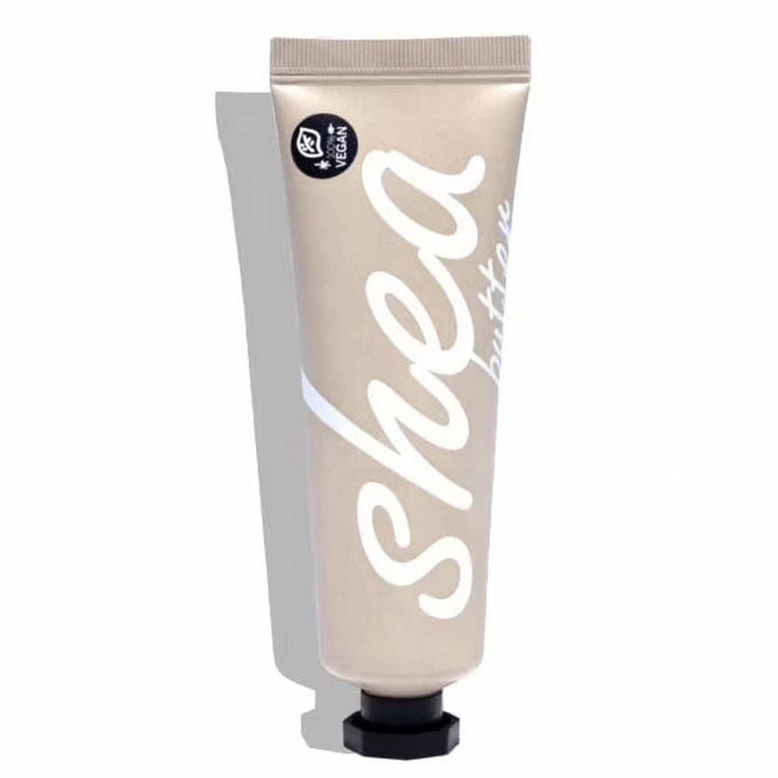 Shea butter hand cream in beige tube for moisturizing and nourishing skin