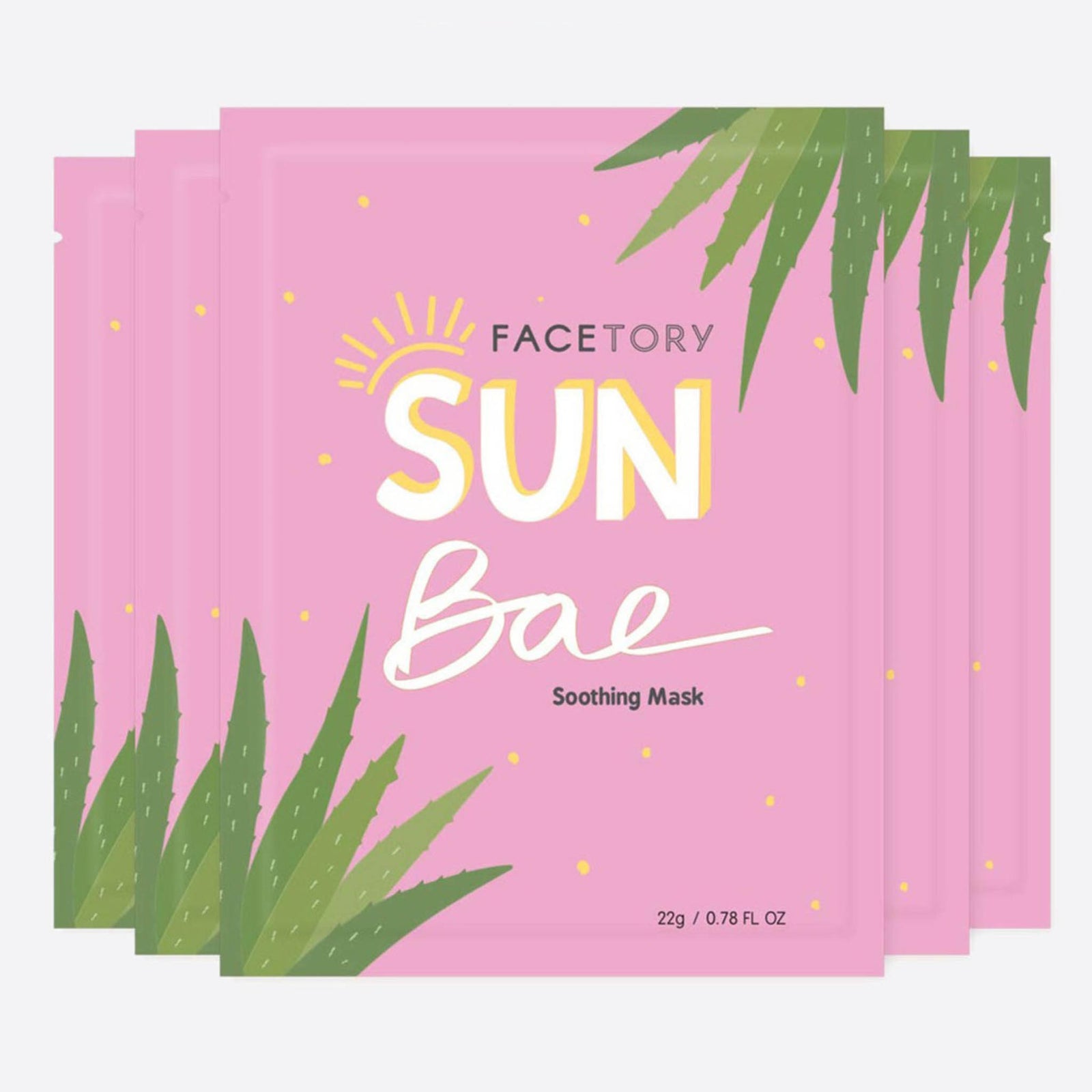 Sun Bae soothing sheet mask by FaceTory with aloe for sun-exposed ski