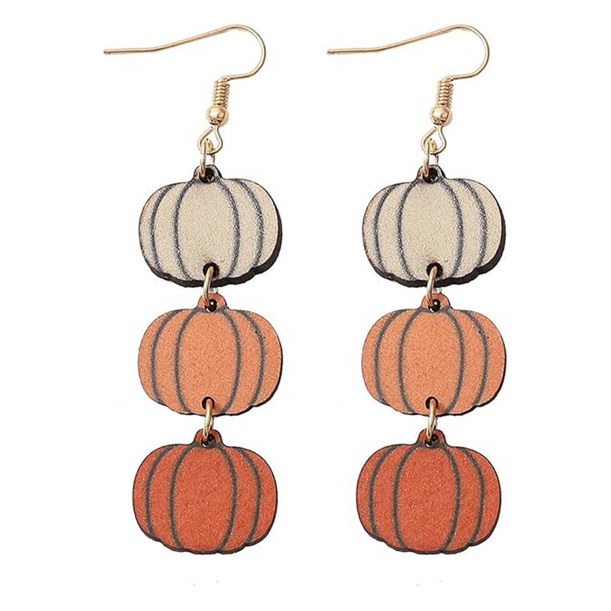 Wooden Halloween Dangle Earrings