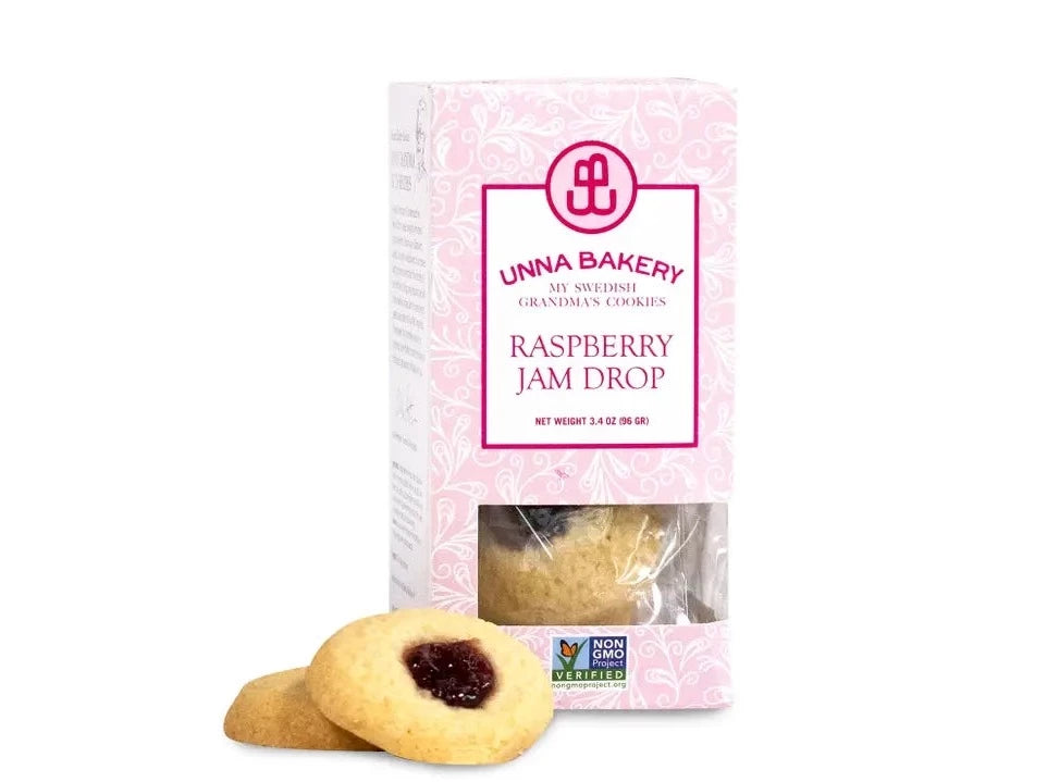 Raspberry Jam Drop Shortbread Cookie Box