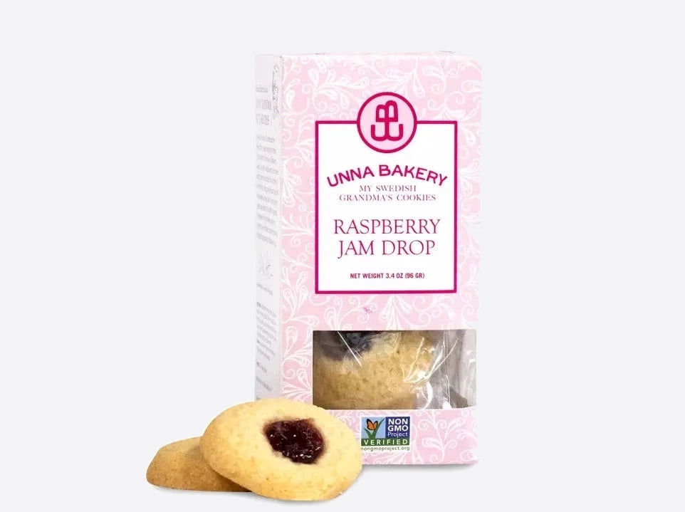 Raspberry Jam Drop Shortbread Cookie Box