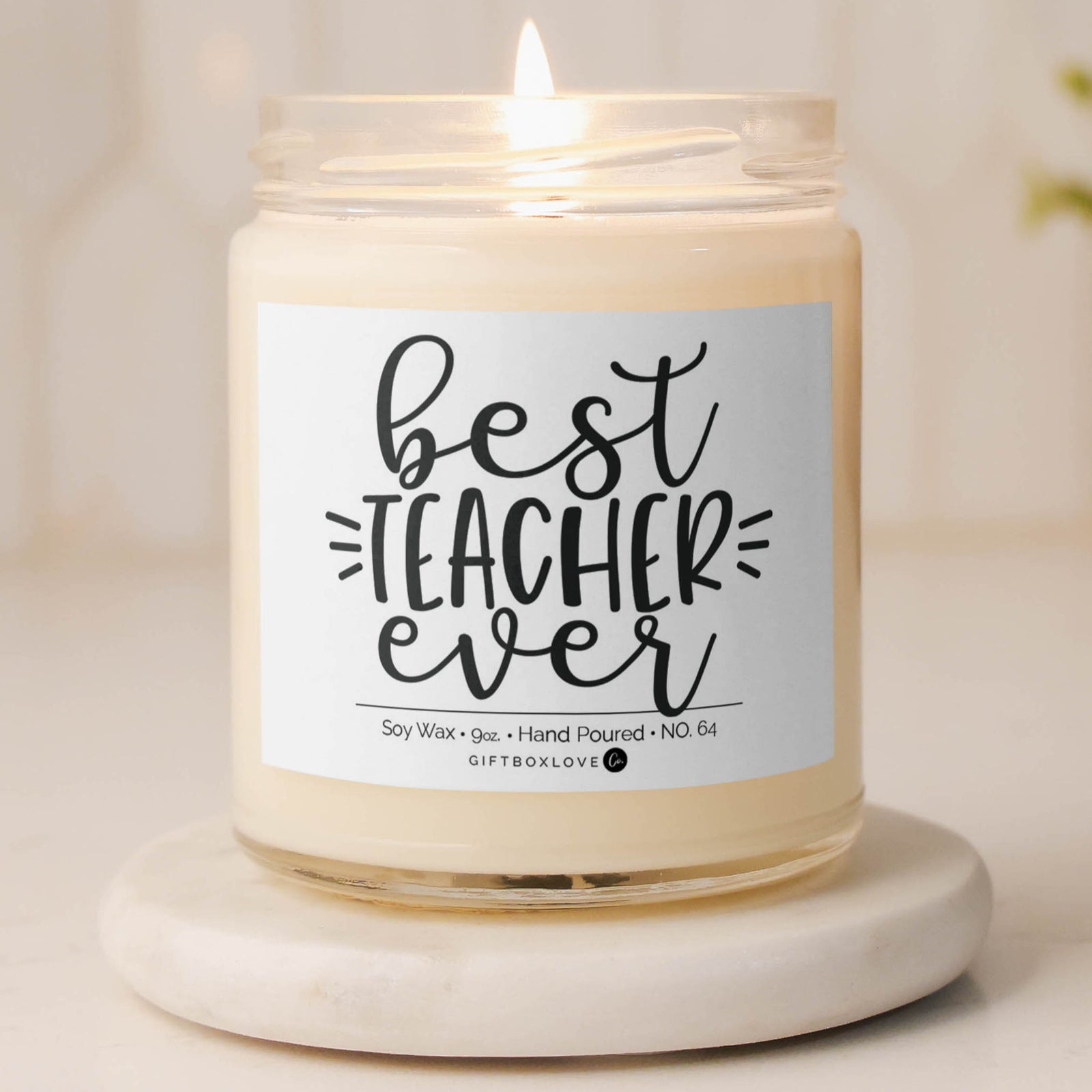 Best teacher ever candle soy wax teacher appreciation gift jar candle