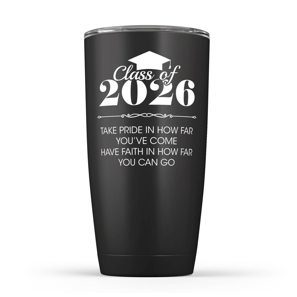 black class of 2026 graduation tumbler