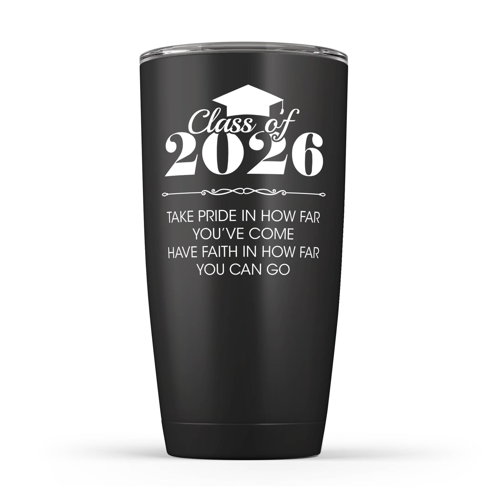 black class of 2026 graduation tumbler