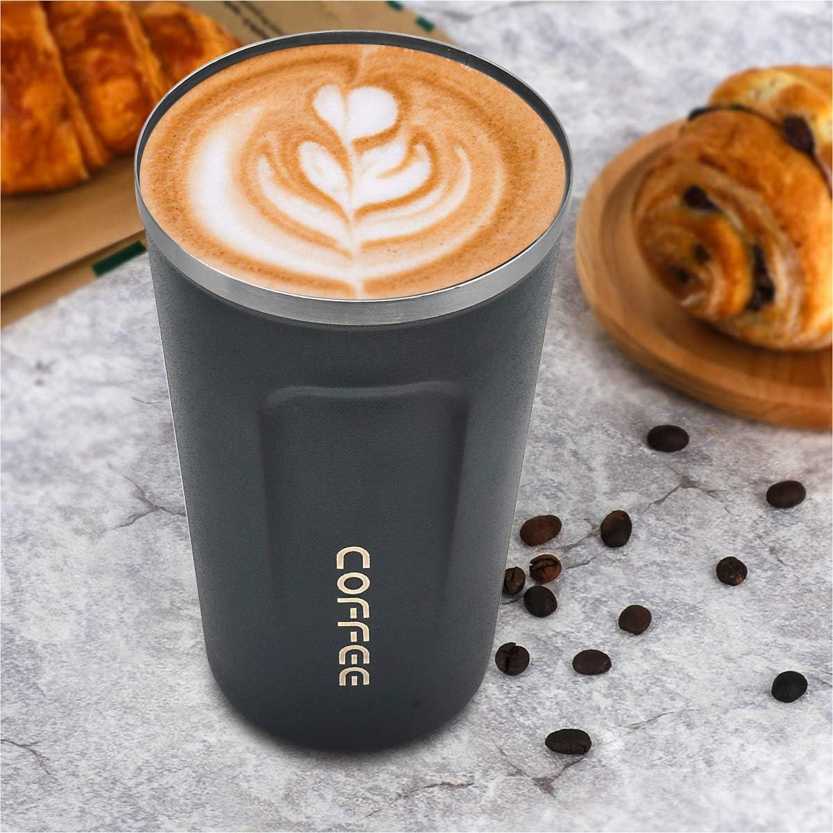 12 oz Stainless Steel Travel Coffee Tumbler with Spill-Proof Lid