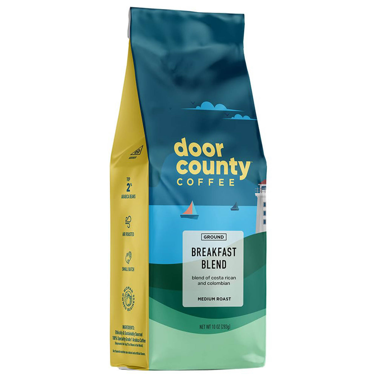door county breakfast blend medium roast ground coffee bag