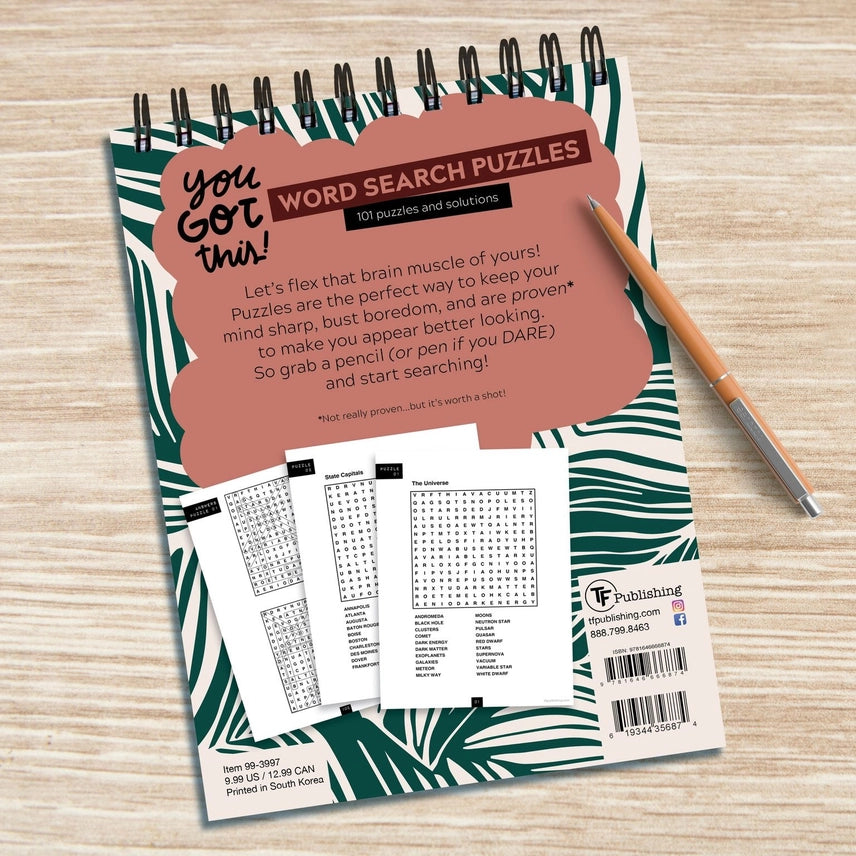 You Got This Word Search - Spiral Puzzel Pad