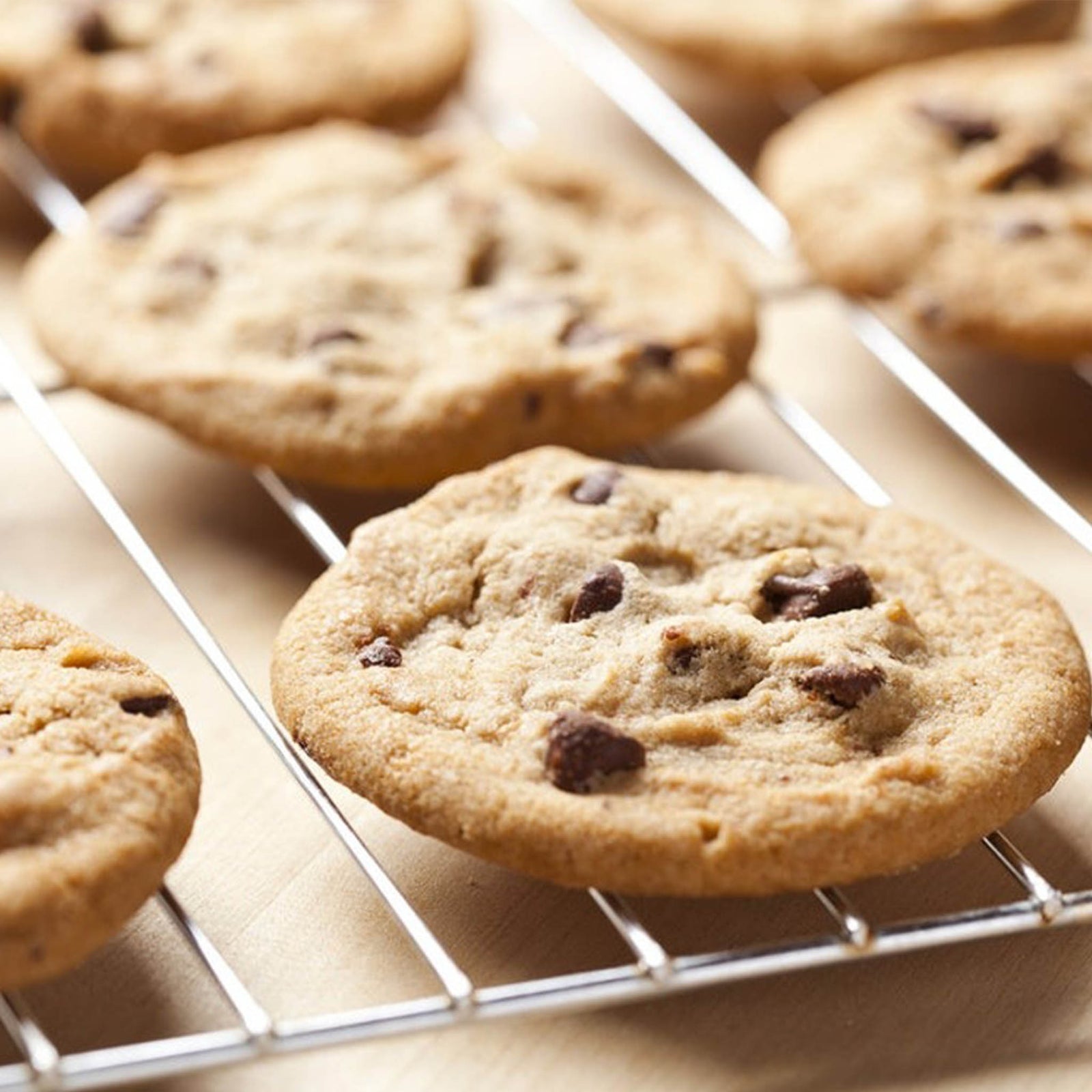 Gourmet chocolate chip cookies with golden brown edges