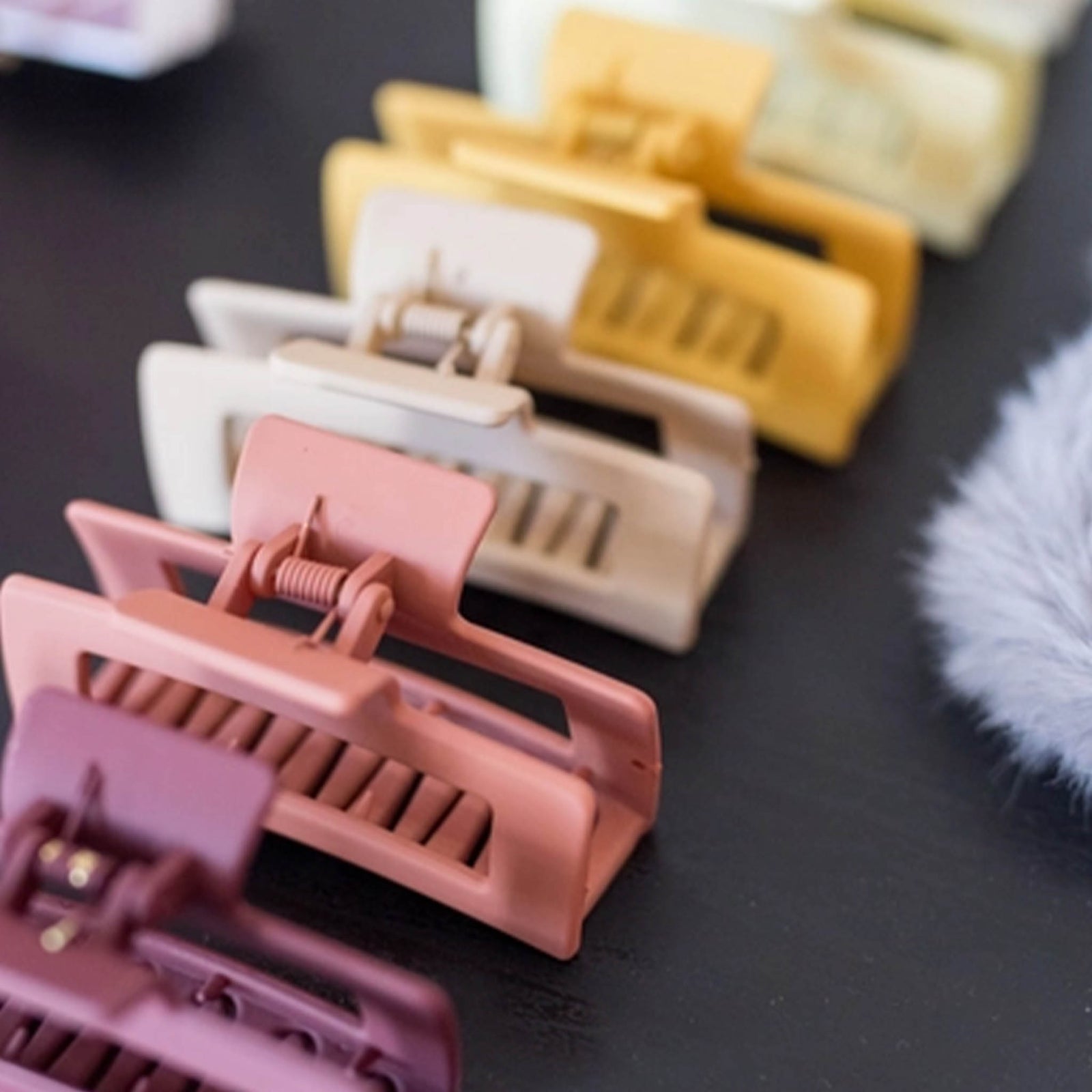 Assorted matte pastel hair claw clips