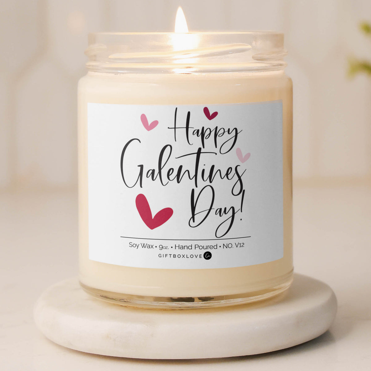 Happy Galentine’s Day 9 oz Sea Salt &amp; Orchid soy wax candle, a refreshing and thoughtful gift to celebrate friendship and show your besties love.