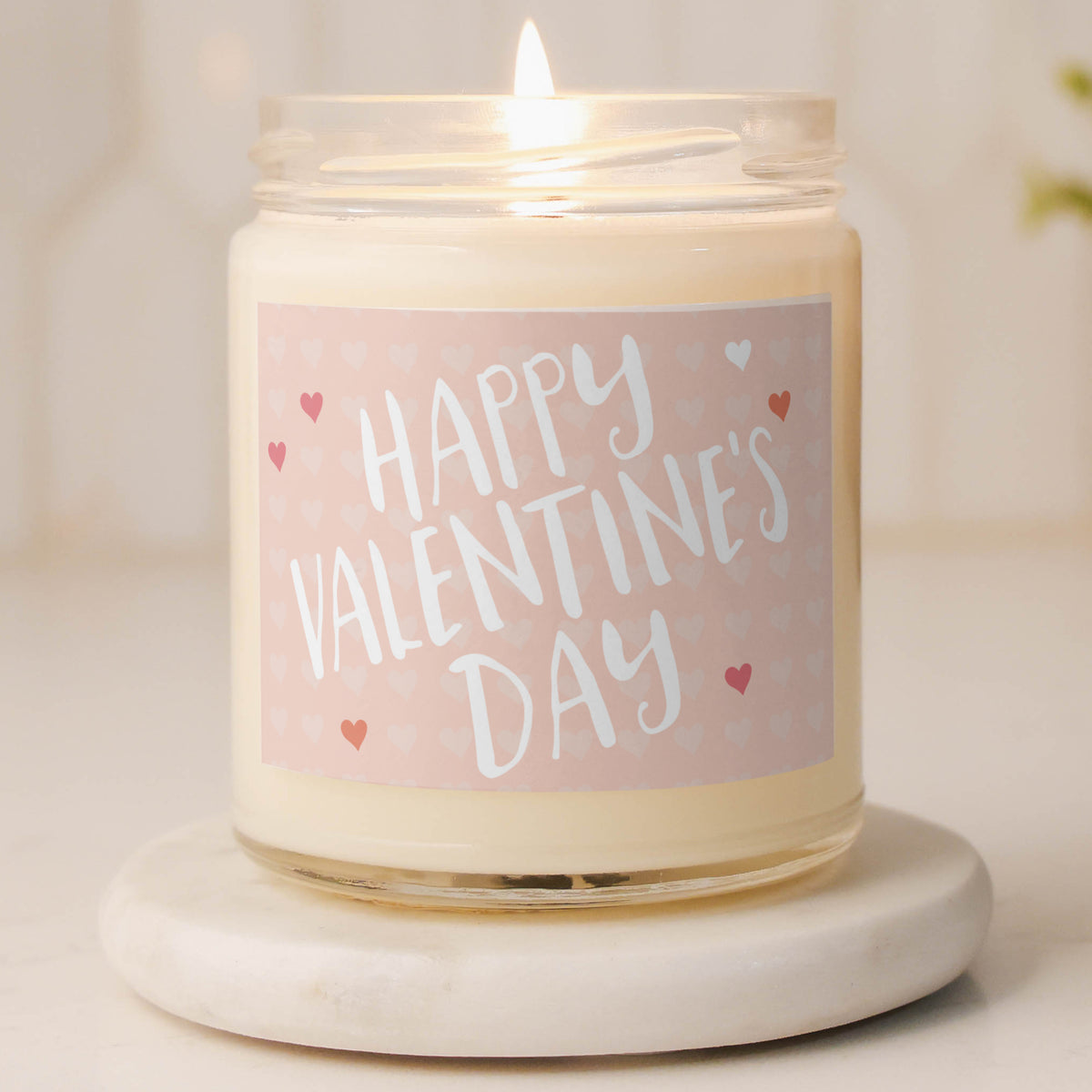 Happy Valentine’s Day 9 oz lavender soy wax candle, perfect for creating a calming, romantic ambiance or gifting to your special someone on Valentine’s Day