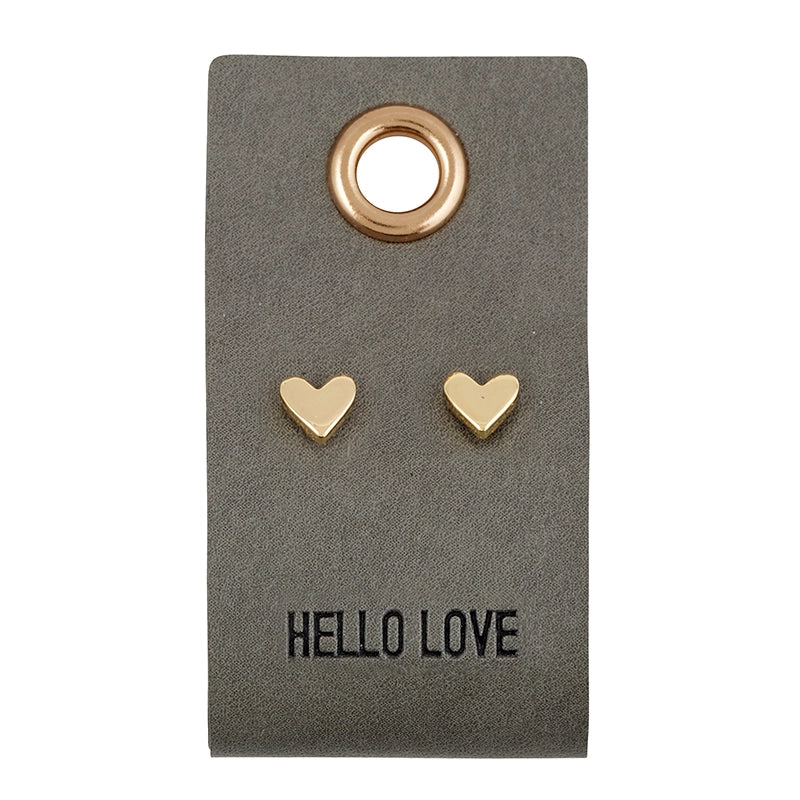 Leather Tag Earrings -Heart