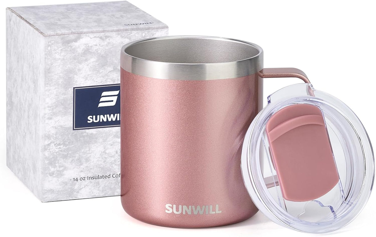 14 oz Insulated Travel Coffee Mug – Rose Gold
