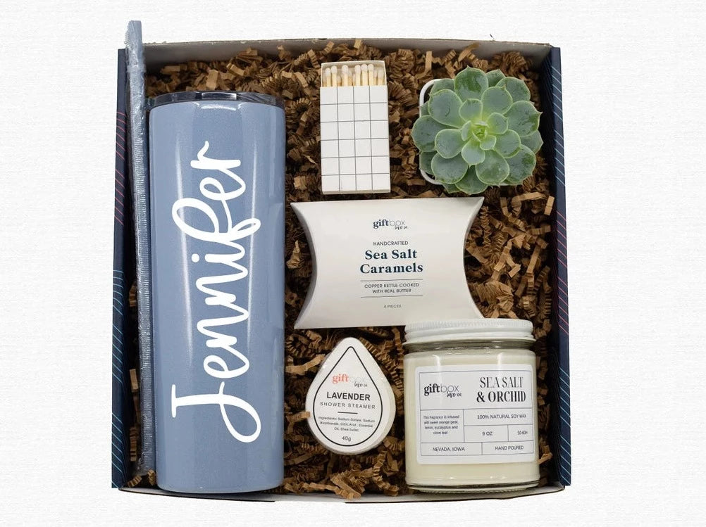 Personalized Tumbler and Succulent Gift Box
