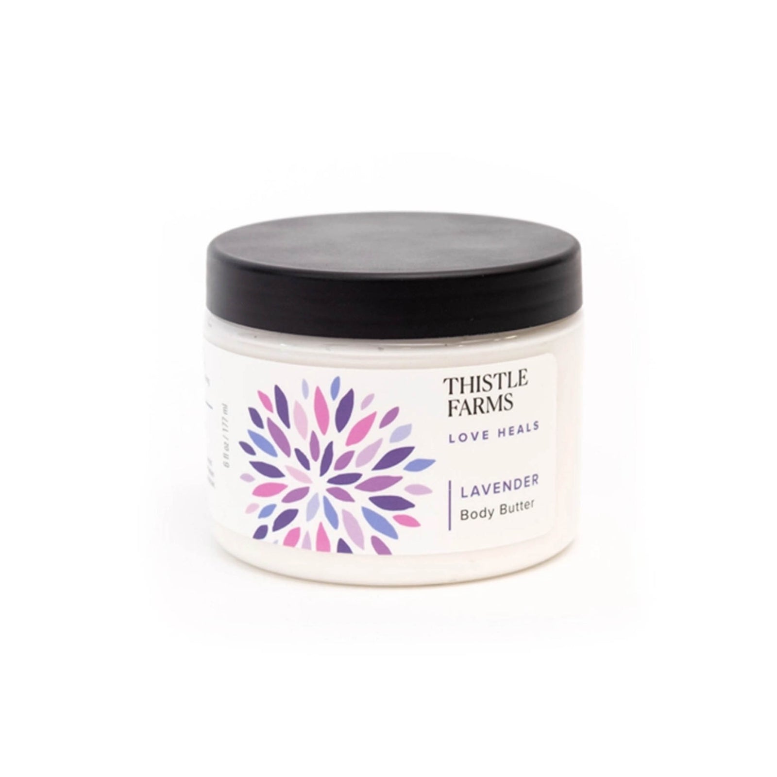 Thistle Farms lavender body butter jar