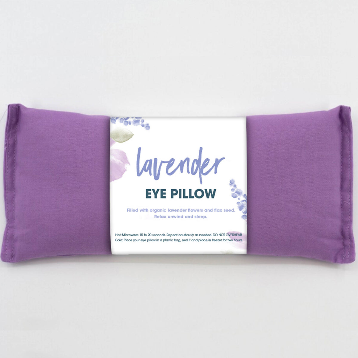 Lavender eye pillow filled with organic lavender flowers and flax seed
