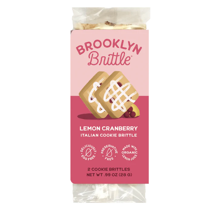 Lemon cranberry Italian cookie brittle snack pack