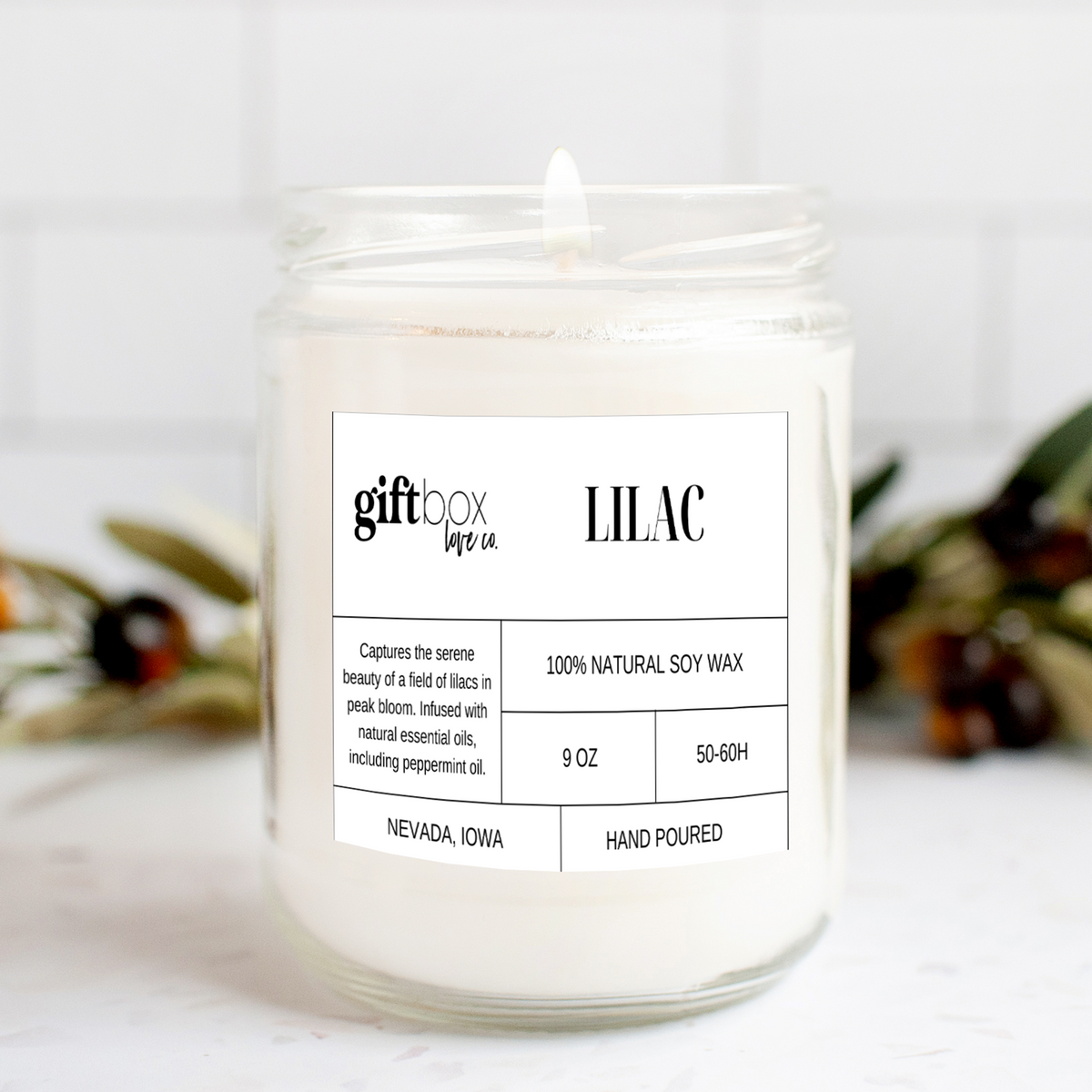 Lilac Soy Wax Candle - 9 oz