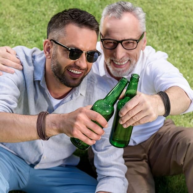 Men’s Braided Leather Bracelet with Magnetic Clasp