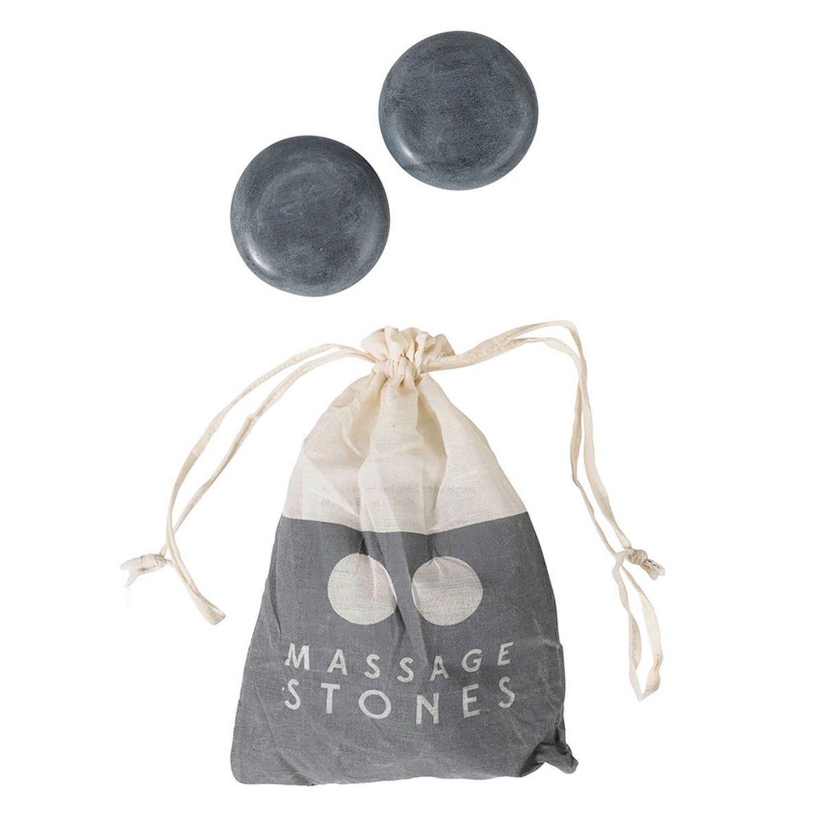 massage stones set with gray storage pouch