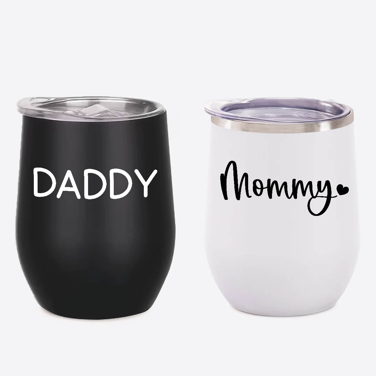 mommy and daddy matching 12 oz stainless steel tumbler set gift for parents