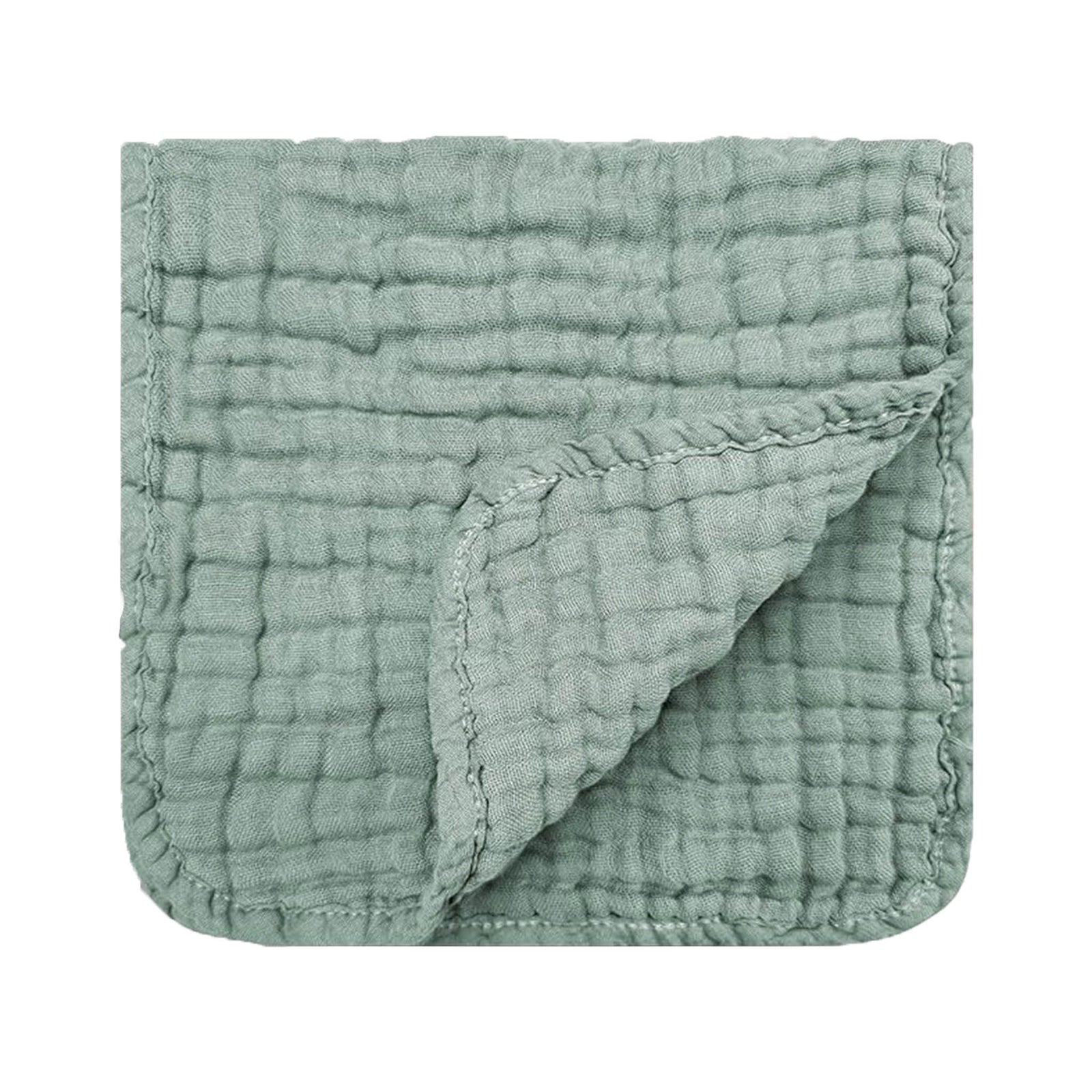 Muslin burp cloth folded with textured fabric