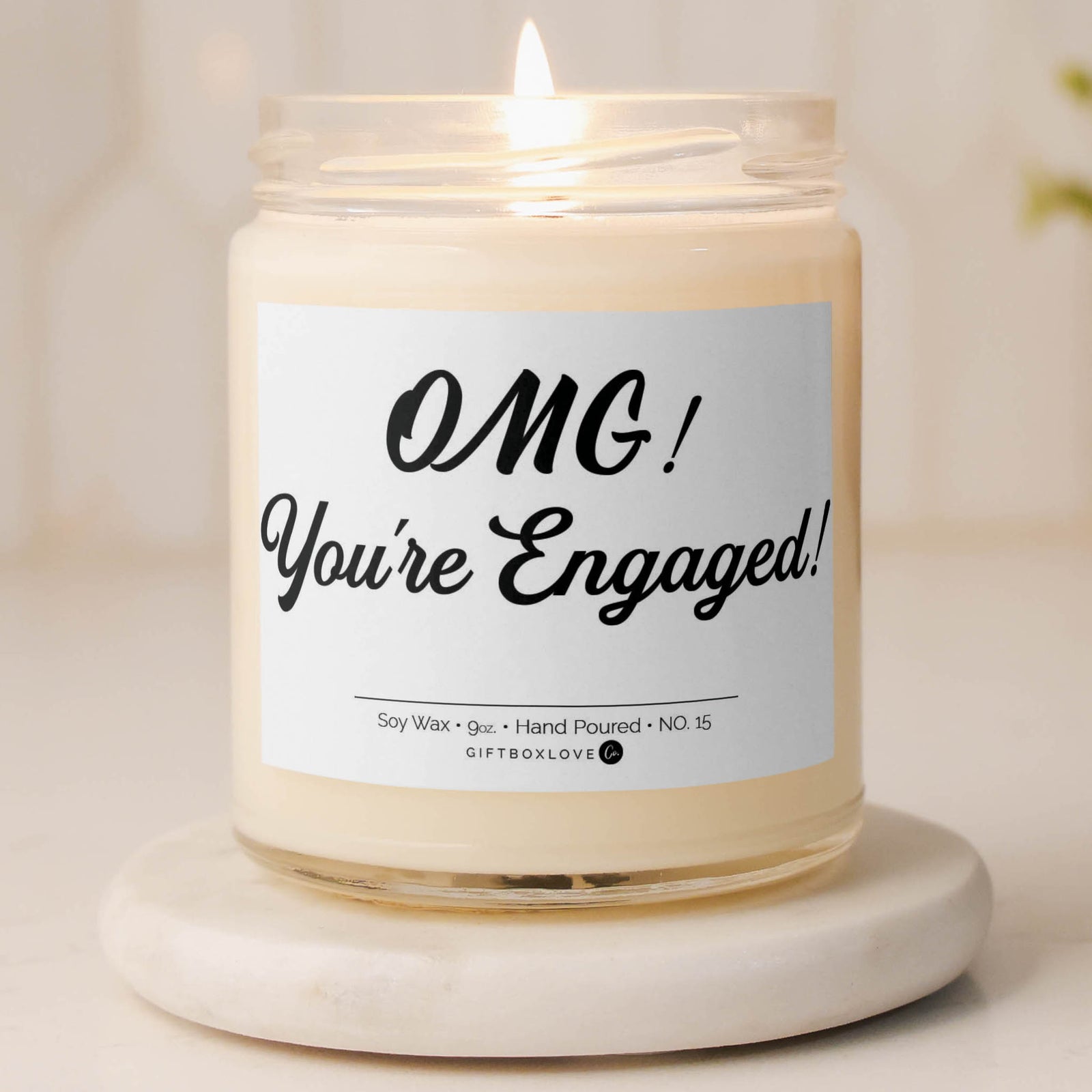 omg youre engaged soy candle 9 oz engagement gift