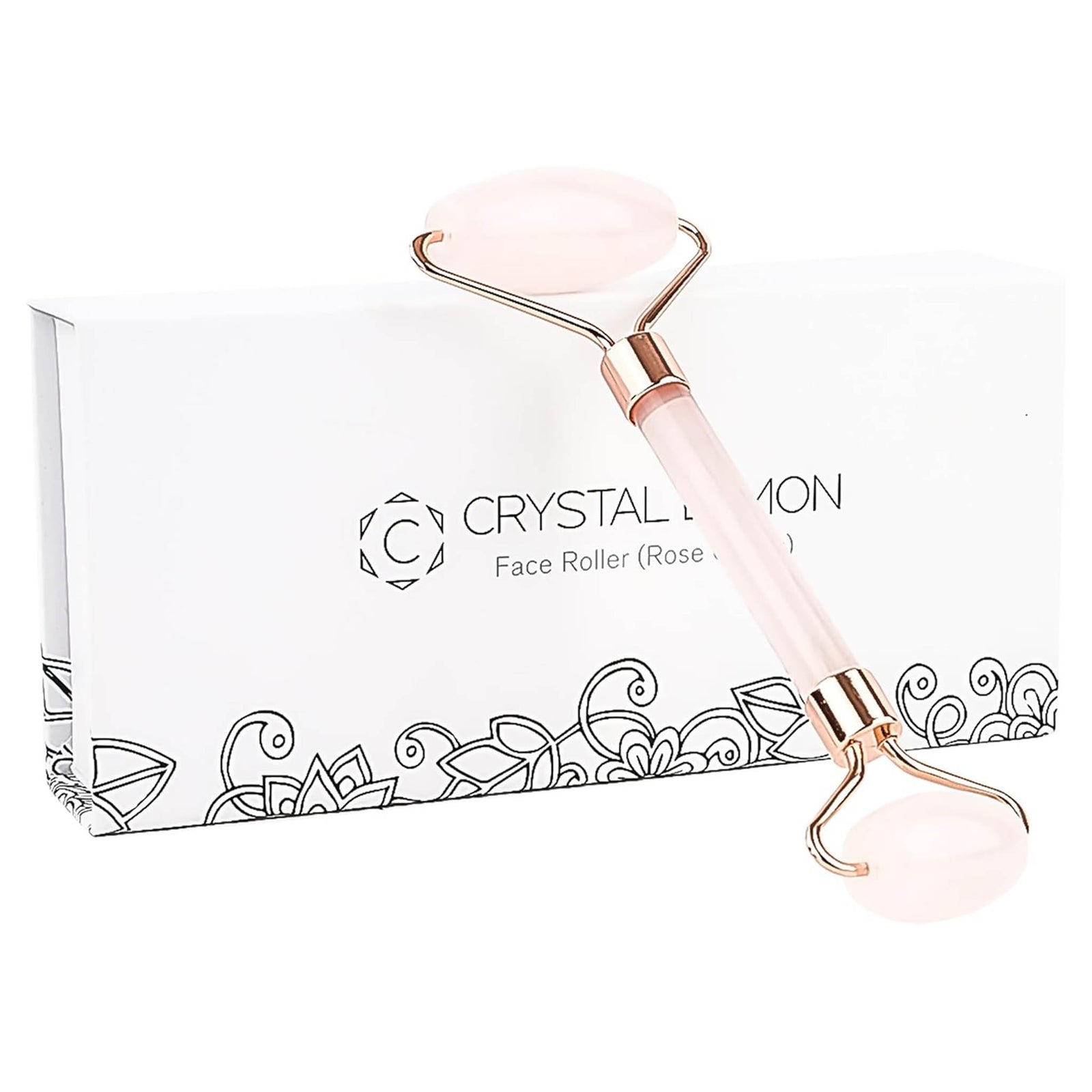 Rose quartz facial roller skincare tool