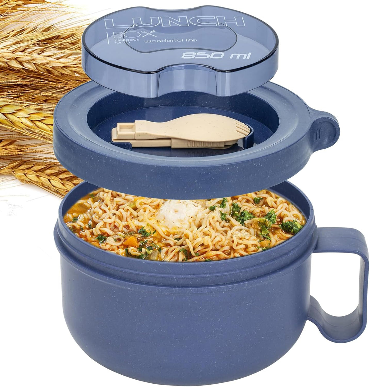 Unbreakable Microwave Soup Mug With Lid & Handle